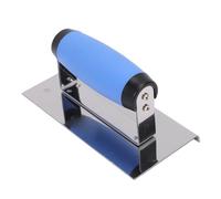 ViaGasaFamido Stainless Steel Concrete Edger, 6 Inch Curved Trowel with Elastic Soft Grip Handle for Smooth Borders and Crack Prevention in Concrete Finishing