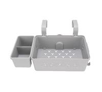 ViaGasaFamido Swimming Pool Storage Basket with Cup Holders, Plastic Hanging Organizer for Toys, 31.5x22x11cm, Above Ground Pool, Outdoor Patio (Gray)