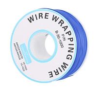 ViaGasaFamido Tinned Copper Wrapping Wire 0.25mm Single Cable with Reel, High Temp 221F Solderable Flying Line for Circuit Board LCD Screen Repair Electronics (Blue)