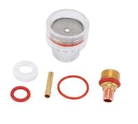 ViaGasaFamido Torch Glass Cup Kit, Brass Glass Ceramic Replacement for WP 17 18 26 Torch Welding, with 1/8 Inch 3.2mm Gas Lens Collet Body Washer and Silicone Ring