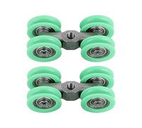 ViaGasaFamido U Shaped Wheels, Stainless Steel Shower Door Rollers Replacement Parts with Smooth Bearings, 4 Wheel Small Rollers for Bifold Door Hardware Accessories, M6 Thread, 23mm Diameter
