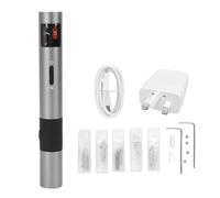 ViaGasaFamido Ultrasonic Cutter Tool 40kHz, Precise Handheld Cutting and Polishing Tool for 3D Printing Crafts Aluminum Alloy Ti Alloy 50 Blades LED Light Safety Lock Type C 30W