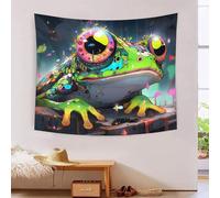 VIAGECSKE 3D Cute Frog Print Wall Blanket Home Decoration Bedding Poster Wall Art Tapestry Wall Hanging Tapestries Soft Polyester for Kids Boys Girls Bedroom Living Room 180cmx230cm