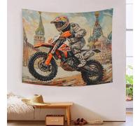 VIAGECSKE 3D Dirt Bike Printed Wall Blanket Home Decoration Bedding Poster Wall Art Tapestry Wall Hanging Tapestry Soft Polyester for Living Room Bedroom Dorm Decor 70cmx100cm