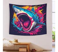 VIAGECSKE 3D Shark Print Wall Blanket Home Decoration Bedding Poster Wall Art Tapestry Tapestry Wall Hanging Soft Polyester for Bedroom Living Room Dorm Home Decorations 100cmx150cm