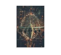 VIAGECSKE Airplane Poster Artwork Canvas Prints Picture Modern Wall Art Picture Wall Hanging for Bedroom Living Room Decor 08x12inch(20x30cm)