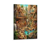 VIAGECSKE Animal World Poster Artwork Canvas Prints Picture Modern Canvas Wall Art Picture Wall Hanging for Home Decorations 12x18inch(30x45cm)