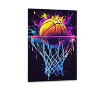 VIAGECSKE Basketball Wall Decor Poster Canvas Prints Picture Modern Wall Art Picture Wall Hanging for Dining Room Kitchen Home Office Decor 12x18inch(30x45cm)