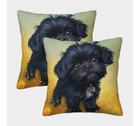 VIAGECSKE Bixiong Dog Cushion Cover 2 Pack Decorative Machine Washable Pillowcases Square Cushions with Invisible Zipper Cushion Covers For Livingroom Sofa Bedroom Throw Pillow Cases 40x40cm