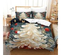 VIAGECSKE Christmas Tree 3D Printed Quilt Cover 3 Pieces Bed Duvet Set Soft Easy Care with Zipper Closure,Pillowcases for Teens And Adults Double(200x200cm)