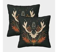 VIAGECSKE Deer Cushion Cover Set of 2 Decorative Machine Washable Pillowcases Square Pillow Cases with Invisible Zipper Cushion Covers for Sofa Car Bed Outdoor Decor Throw Pillow Case 40x40cm