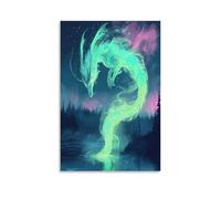 VIAGECSKE Dragon Wall Decor Poster Canvas Prints Picture Modern Wall Art Picture Wall Hanging for Office Gym Living Room Decor 20x30inch(50x75cm)