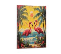 VIAGECSKE Flamingo Poster Artwork Giclee Canvas Prints Modern Canvas Wall Art Picture Wall Hanging for Living Room Home Decorations 08x12inch(20x30cm)