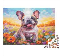 VIAGECSKE French Bulldog 1000pc Jigsaw Puzzle (75x50cm), Cardboard, Realistic Style, 1 Set, 1000 Pieces, 1kg, 168+ Months