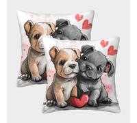 VIAGECSKE French Bulldog Cushion Cover Set of 2 Decorative Machine Washable Pillowcases Square Pillow Cases with Invisible Zipper Cushion Covers For Livingroom Sofa Bedroom Throw Pillow Cases 50x50cm