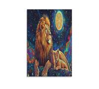 VIAGECSKE Lion Poster Artwork Canvas Prints Picture Modern Canvas Wall Art Picture Wall Hanging for Bathroom Wall Decor 20x30inch(50x75cm)