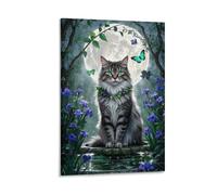 VIAGECSKE Norwegian Forest Cat Wall Decor Poster Canvas Prints Picture Modern Wall Art Picture Wall Hanging for Living Room Bedroom Home Decorations 12x18inch(30x45cm)