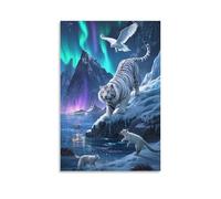 VIAGECSKE Tiger Poster Artwork Canvas Prints Picture Modern Canvas Wall Art Picture Wall Hanging for Living Room Home Decorations 16x24inch(40x60cm)