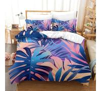 VIAGECSKE Tropical Plants 3D Printed Duvet Cover Set 3 Pieces Bedding Set Soft Easy Care with Zipper Closure,Pillowcases for Kids Girls Boys Adults Bedroom King(220x240cm)