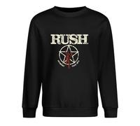 Viagem Rush American Tour 1977 Grey Mens Rock Metal Merch Rush American Tour 1977 Mens Rock Metal Merch Crewneck Pullover Sweatshirt Black L