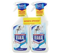 Viakal Classic Anti-Limescale Bath Spray, 2 Packs of 675 ml, Anti-Drip Technology, Removes up to 100% Limescale, Fights Bad Odours, Practical Format