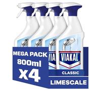 Viakal Classic Limescale Remover Spray, 4 x 800ml, To Remove Up To 100% Of Limescale With Anti-droplet Technology