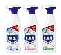 Viakal Cleaning Spray Bundle - 3 Pack Limescale Remover (1 × Classic, 1 × Spring Rose, 1 × Antibacterial) - Bathroom, Sink, Taps & Shower Cleaner (1500ml)