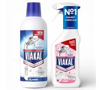 Viakal Limescale Remover Bundle PACK of 2 - ORIGINAL CLASSIC & FRESH SPRING ROSE, Bottle Liquid 500ml & Spray 500ml- Multi-Surface Descaler for Showers, Taps and Tiles - Removes 100% Limescale