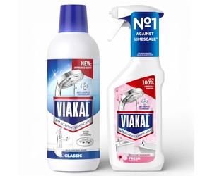 Viakal Limescale Remover Bundle PACK of 2 - ORIGINAL CLASSIC & FRESH SPRING ROSE, Bottle Liquid 500ml & Spray 500ml- Multi-Surface Descaler for Showers, Taps and Tiles - Removes 100% Limescale
