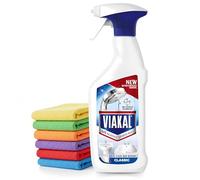 Viakal Limescale Remover Spray 500ml with 3 x Microfiber Cloth | Hard Water Stain Cleaner for Bathrooms, Kitchens & Showers | Powerful Multi-Surface Descaler for Taps, Tiles, Toilets & Glass