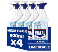 Viakal Classic Limescale Remover Spray, 4 x 800ml, To Remove Up To 100% Of Limescale With Anti-droplet Technology