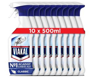 Viakal Limescale Remover Spray, Classic, Cleaning Products, Bathroom Cleaner Spray, 5 Litre (500 ml x 10), Toilet Cleaner Limescale Remover