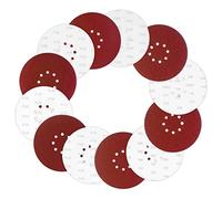 Viaky 225mm Sanding Discs 30 Pcs, Hook and Loop 8 Hole Orbital Sander Discs, 9 inch 40 60 100 120 180 240 Mixed Grits Round Sanding Pads for Random Orbital Sander Polishing