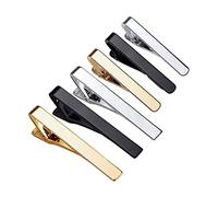 Viaky Tie Clips 6 Pcs, Skinny Tie Bar Set Classic Silver Gold Black Color, Long and Short Two Styles Necktie Tack Pins for Wedding, Business, Party, Meeting (Classic)