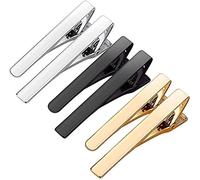 Viaky Tie Clips for Men 6 Pack, Skinny Tie Bar Set Classic Silver Gold Black Color, Long and Short Two Styles Necktie Tack Pins for Wedding, Business, Party, Meeting