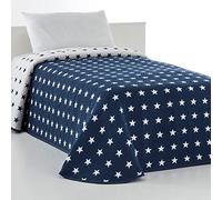 VIALMAN Bedspread Sofia 10 Single Bed | Stars Quilt Coverlet | Quilt Size 200 x 270 cm | Bedspread Bed & Sofa Throw Navy Blue