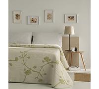 VIALMAN Bedspread Sofia 20 Single Bed | Flowers Quilt Coverlet | Quilt Size 180 x 270 cm | Bedspread Bed & Sofa Throw Green