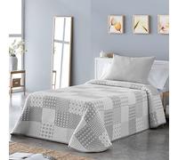 VIALMAN Bedspread Sofia 21 King Bed | Stars Quilt Coverlet Colour Grey | Quilt Size 250 x 270 cm | Bedspread Bed & Sofa Throw Grey