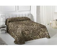 VIALMAN Lightweight Bedspread with Cashmere Design Sofia 29 Super King Bed | Paisley Bedspread 270 x 270 cm | Bedspread Bed & Sofa Throw Brown