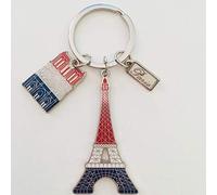VIANAYA Metal Paris Eiffel Tower Key Ring - Eiffel Tower + Notre Dame de Paris - Height 6 cm