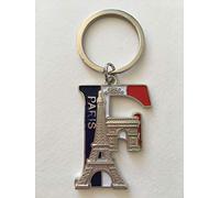 VIANAYA Paris Eiffel Tower Metal Key Ring with Alphabet Letter F Model Letter Height 4.5 cm Total Height 8.5 cm, metallic, M