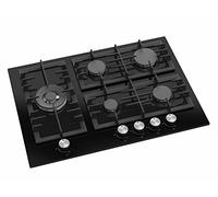 ViandPro - 70cm 5 Burner Gas Hob - Black Glass