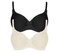 VIANIA! 2 Pack Underwired Spacer Bra Carola 151414 Cream-Schwarz 44D