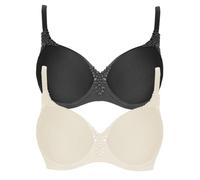 VIANIA! 2 Pack Underwired Spacer Bra Carola 151414 Cream-Volcano 36C