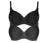 VIANIA! 2 Pack Underwired Spacer Bra Carola 151414 Schwarz-Volcano 34D