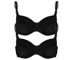 VIANIA! 2 Pack Underwired Spacer Bra Sally 144457 Black 36E