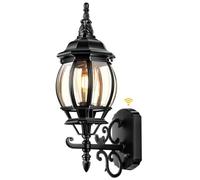 VIANIS Black Dawn Till Dusk Outside Light, Teardrop Front Door Sensor Light | Porch Light with Photo Sensor, Waterproof Outdoor Lights for House, Outside Wall Lantern with Aluminum Shade, E27 Coach Light