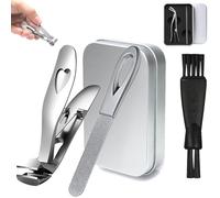 Vianys Clipmaster Pro, Sherum Nail Clipper, Sherum Cumuul Clipmaster Pro Nail Clippers, Ergonomic Angled Head Senior Toenail Clipper, Toe Nail Clippers for Thick Nails for Seniors (Silver)