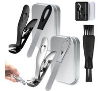 Vianys Clipmaster Pro, Sherum Nail Clipper, Sherum Cumuul Clipmaster Pro Nail Clippers, Ergonomic Angled Head Senior Toenail Clipper, Toe Nail Clippers for Thick Nails for Seniors (2pcs-2)