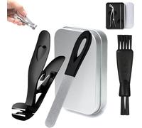Vianys Clipmaster Pro, Sherum Nail Clipper, Sherum Cumuul Clipmaster Pro Nail Clippers, Ergonomic Angled Head Senior Toenail Clipper, Toe Nail Clippers for Thick Nails for Seniors (Black)